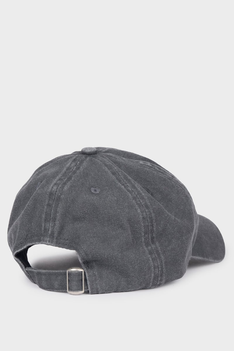 DeFacto Grey Man Boy Embroidered Cotton Cap Casual - Image 3